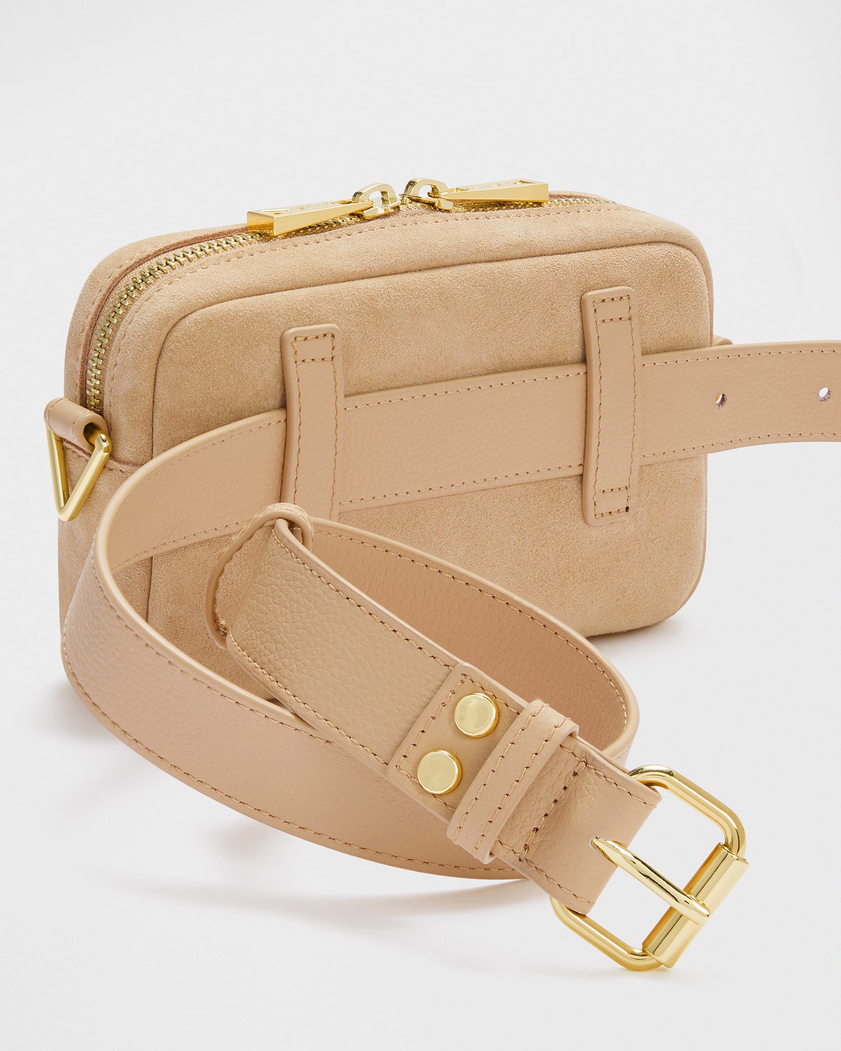 Belt Bag Suede Sand Gold